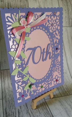 Pretty 70th Birthday floral card 