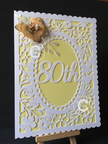 Pretty 80th Birthday floral card 