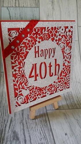 Lovely 40th Birthday square floral topper