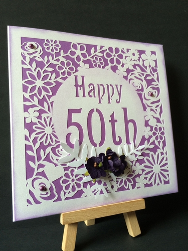 Lovely 50th Birthday square floral topper