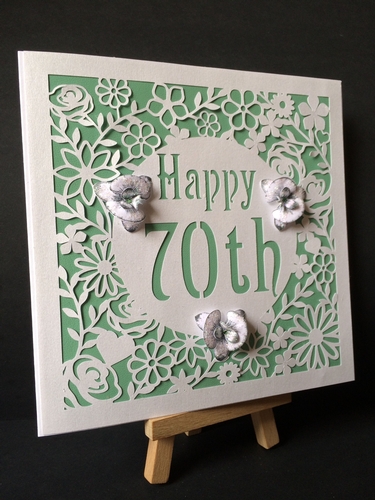 Lovely 70th Birthday square floral topper