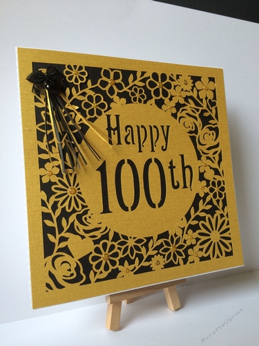 Lovely 100th Birthday square floral topper
