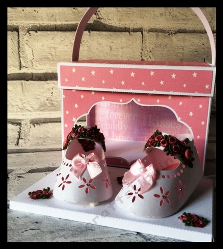 Baby Girls Shoes with box in various cutting file formats