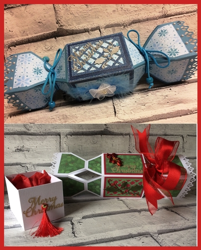 Cracker with a hidden inner box -  Holly and lattice themed