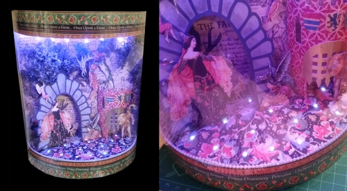 Curved Front Display Box with top and bottom sections to conceal LED lights