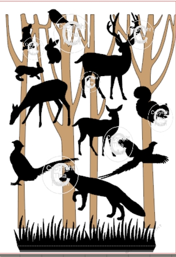 Winter Woodland Wonderland Trees and Creatures / Birds for scenes, boxes and cards