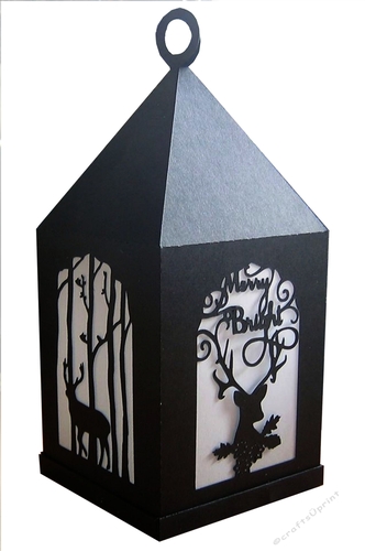 Christmas Scenic Deer themed  Lantern Luminaire, Lamp