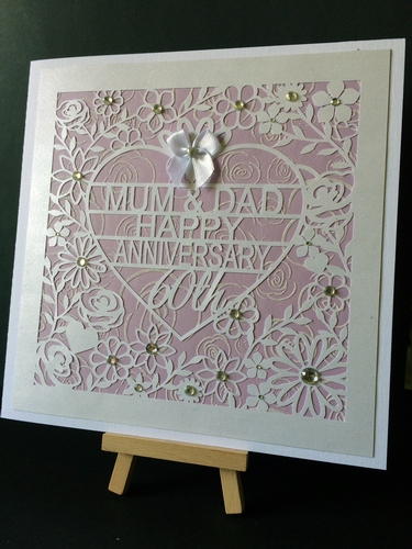 60th Diamond Wedding Anniversary Card Topper  to Mum & Dad