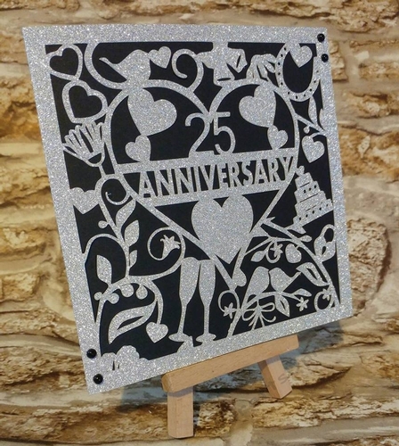 25th Silver Wedding Anniversary Card 