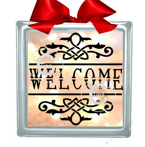 Welcome  - New home etc  suitable for vinyl frames , glass blocks etc