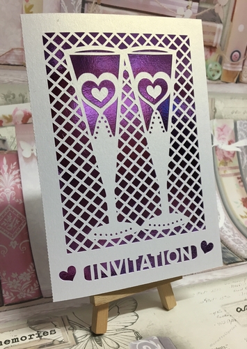 Wedding Glasses in lattice work Invitation civil partnership, Anniversary