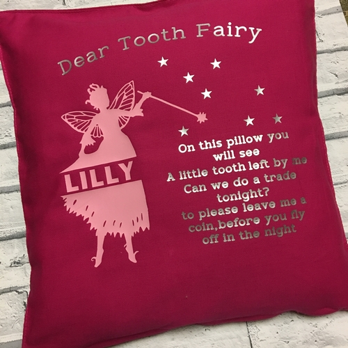 Tooth Fairy Design for Cushions (split fairy so name can be added) HTV, vinyl