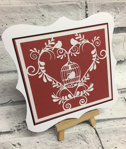 Floral Heart and Bird Cage Topper