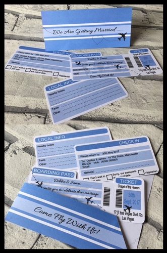Boarding Flight Ticket - Wedding Wallet Invitation Pack fully editable see details
