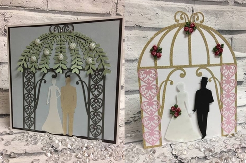 Wedding Gazebo Pagoda Arch mix n match card and topper set