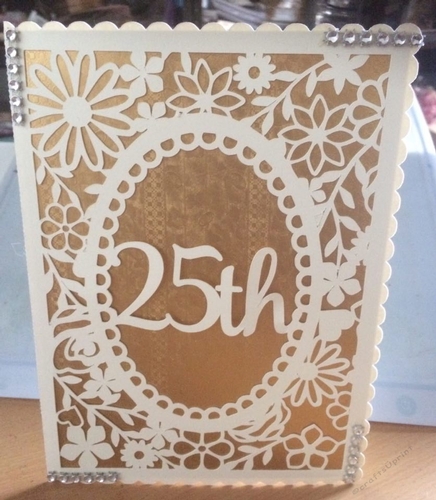 25th birthday floral themed card 