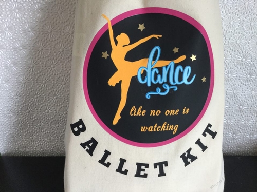 Ballet /Dance kit bag for use with HTV (Vinyl)  Design 6