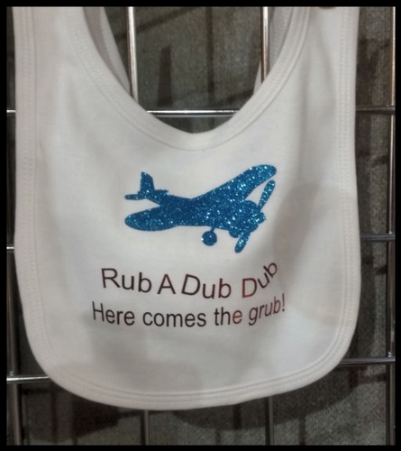 Baby, Rub a Dub dub here comes the grub plane  -  for HTV application