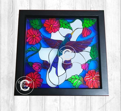 Hummingbird - great for Stained glass vinyl, paper or card cutting 