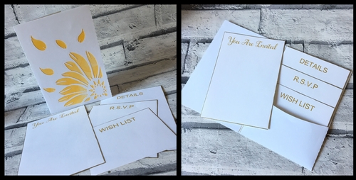 Flower Head Wedding Pocket Invitation