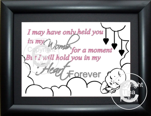 I May Have Only held you in my womb for a moment (for a Rectangle frame) Baby loss memorial