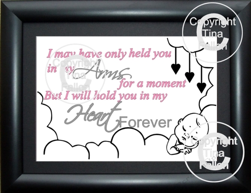 I May Have Only held you in my ARMS for a moment (for a Rectangle frame) Baby loss memorial