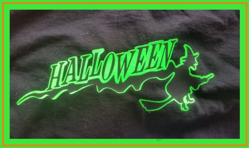 Halloween Witch on Broomstick - for card / paper / vinyl