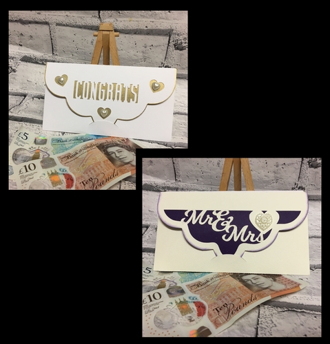 Wedding / Anniversary / Congratulations  -  Money Gift Wallets set of 2 multi formats