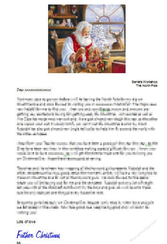 Editable Personalised letter from Santa Print n cut for Silhouette machines/or Word doc -  - commercial use