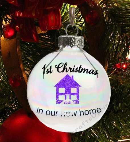 1st Christmas In New Home  Christmas Bauble Ornament - with precurved text 4 sizes