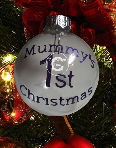 Mummys  Christmas Bauble Ornament - with precurved text 4 sizes