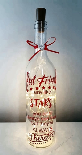 Best Friends Are Like Stars Wine bottle Vinyl Quote