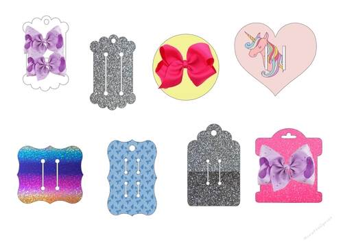 Hair Bow Card Holders - plain blank cutting file for you to cut from your own choice of card