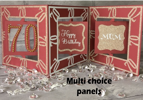 70th Birthday Card  Accordian style with optional multi decor panels