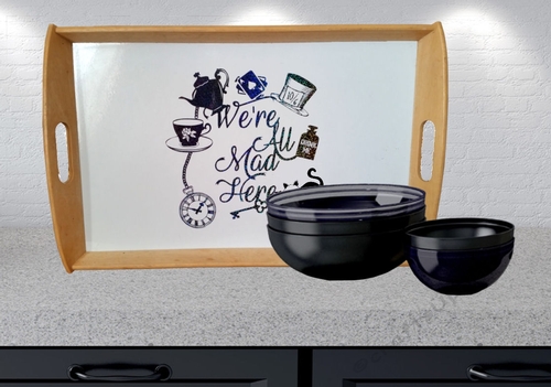 Were all Mad here -Alice in Wonderland Mad Hatter Tea Party theme paper, card or vinyl cut 