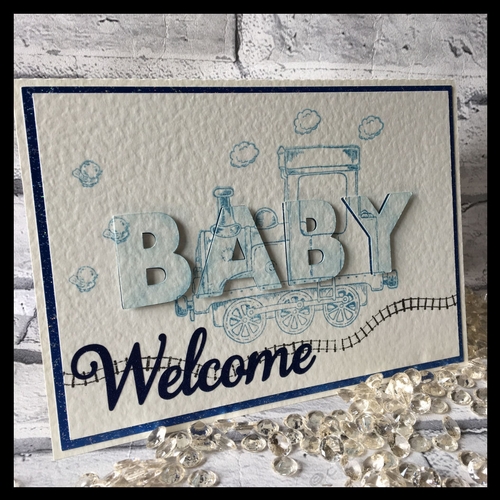 3d Eclipse card template  - WELCOME BABY  