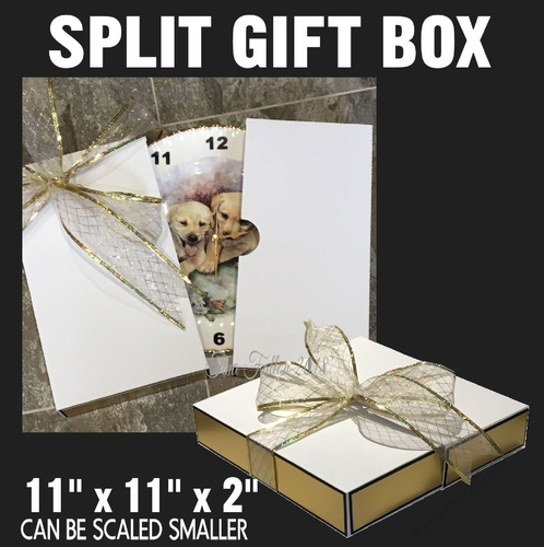 Large Split apart Gift Box 11 x 11 x 2 inches, ideal for plates  - digital cutting file to make your own