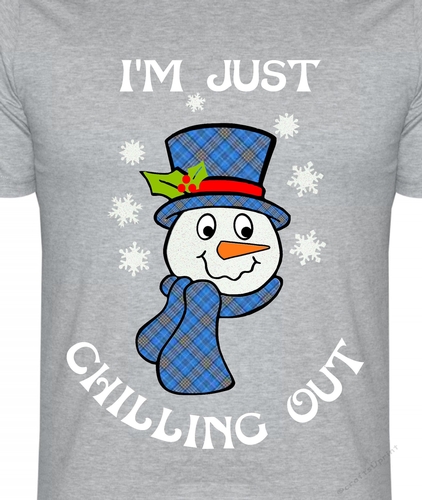 Christmas Snowman Just Chilling out  - knock out layered ready
