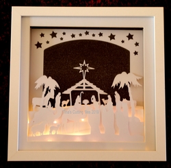 Nativity Christmas 3d Scene - Multi layered & suitable for Shadow Box frame