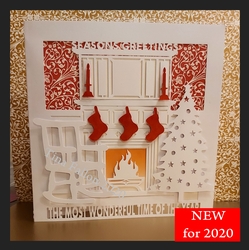 Luxury Christmas Fireplace Card