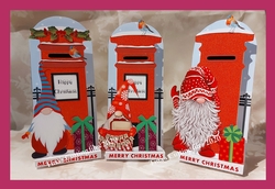 Dimensional Stand Up / Pop out Christmas Letter Box card with artwork included Gonks Gnomes Set