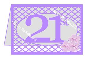 21st Female Birthday Card with Lattice Work File
