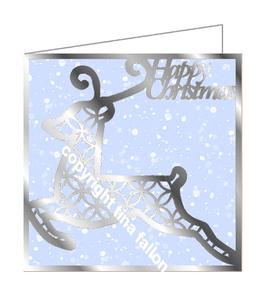 Large Reindeer Lattice 5 Inch Card Blank - Cut File