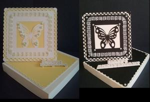 Twisted Easel Card D6 with Butterfly Topper and Gift Box