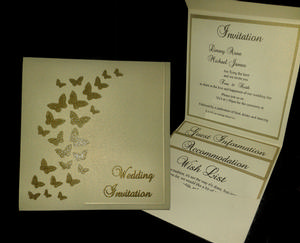 Butterfly Dance Pocketfold Wallet Wedding Invitation