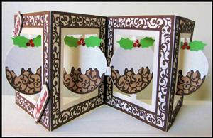 Accordian Card - Christmas Pudding
