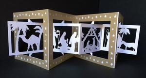 Accordian Card -christmas Nativity - multi Formats