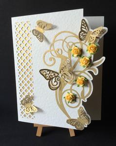 Butterfly Lattice Cut Out Card with Topper - Format