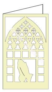 Church Window Shaped Card Blank With Praying Hands