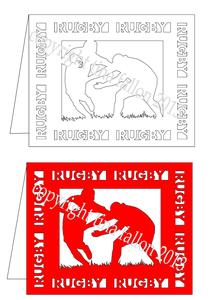 Rugby Players Blank Card Template - Cutting Machine File